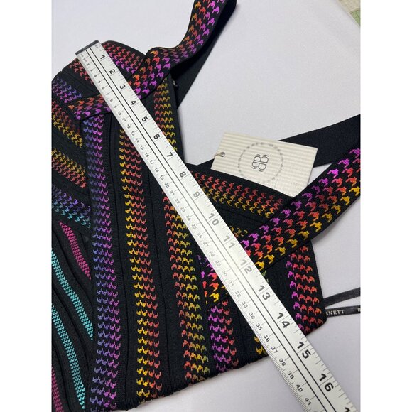 Bella Barnett Bodycon Mini Dress Multicolor Deep V-Back Sleeveless Women Size M - Picture 5 of 12